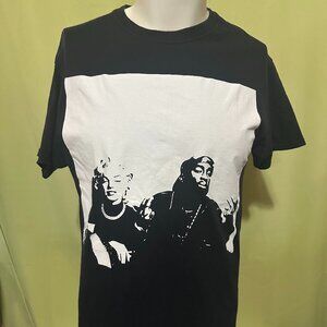 Vintage Tupac Marilyn Monroe Men's Black T Shirt Size Medium Fruit of the Loom